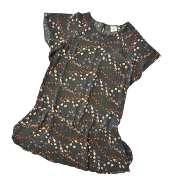 Cabi 3828 Muse Blue Floral Print Tunic Dress Women‎ Size XS Short Sleeve Boho - Picture 10 of 15